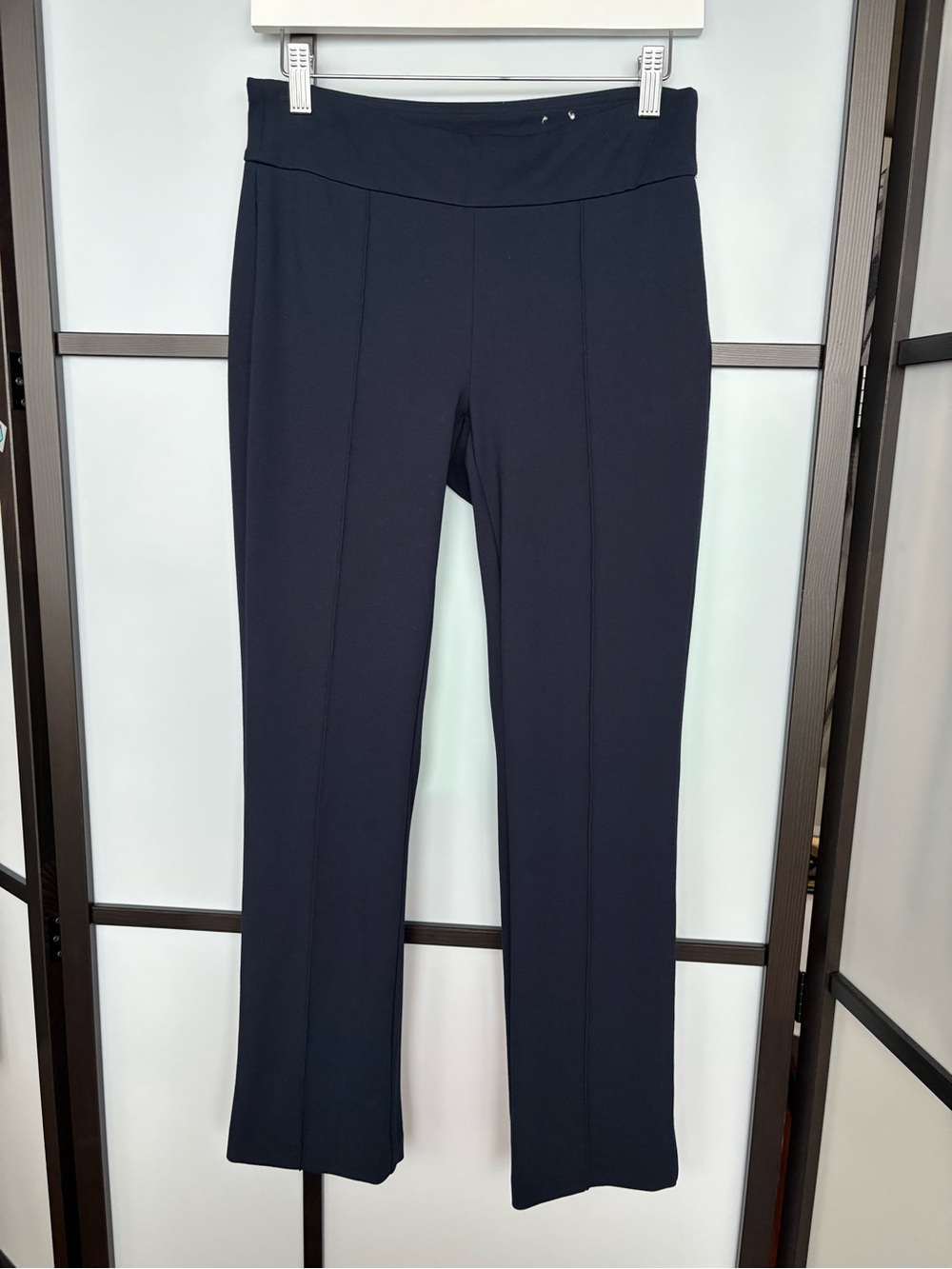 J McLaughlin Navy Pull-On Knit Pants Size Small Stretch Career Casual - Picture 2 of 10